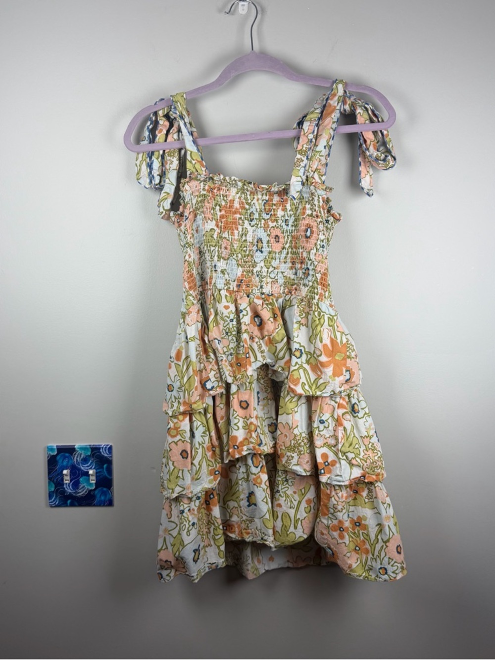 Cleobella Tamara Mini Tank Dress in Retro Floral Medium Smocked Festival Summer - Picture 10 of 11